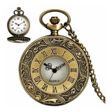 Relógio De Bolso Antigo Vintage Bronze Estilo Quartz Retro