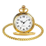 Relógio De Bolso Com Corrente Antigo Vintage Dourado