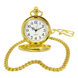 Relógio De Bolso Dourado Polido Liso Quartz