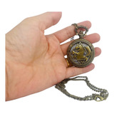 Relógio De Bolso Fullmetal Alchemist Bronze Envelhecido Novo