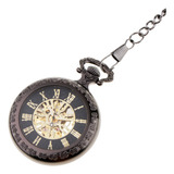 Relógio De Bolso Masculino Steampunk Fob Mecânico Wind Up