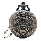 Relógio De Bolso Police Relíquia Clássico Vintage Retrô Luxo