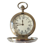 Relógio De Bolso Retro Estilo Antigo Quartz Prata C/ Desenho