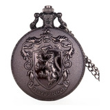 Relógio De Bolso Retro Vintage Steampunk Preto Com Corrente