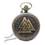 Relógio De Bolso Viking Valknut Runas Retrô Clássico Vintage