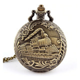 Relogio De Bolso Vintage Quartz Roman Retrô Cor Bronze Velho