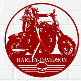 Relógio De Madeira Mdf Parede | Harley Davidson Moto 3 V