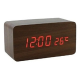 Relógio De Mesa Digital Tipo Madeira Com Cabo Conector Usb