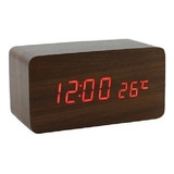 Relógio De Mesa Digital Tipo Madeira Elétrico Usb Som Alarme