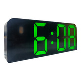 Relógio De Mesa Ou Parede Digital Led Data Temperatura Alarm Cor Verde