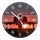 Relógio De Parede Avião Aeronave Militar Caça 30 Cm R002
