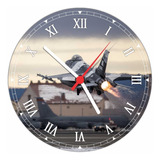 Relógio De Parede Avião Aeronave Militar Caça 30 Cm R003
