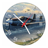 Relógio De Parede Avião Aeronave Militar Quartz 40 Cm R009