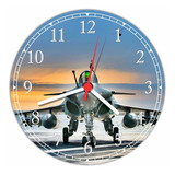 Relógio De Parede Avião Militar Caça Quartz Gg 50 Cm