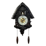 Relógio De Parede Cuco Decorativo Chalé Com Pêndulo 60x35cm
