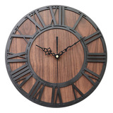 Relógio De Parede Digital Romano De Madeira Retrô Decorativo