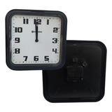 Relógio De Parede Eurora Cozinha Sala Quadrado Preto 6540
