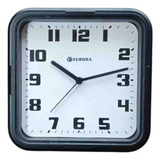 Relógio De Parede Eurora Preto Quadrado Analógico 6540145