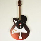 Relógio De Parede Pêndulo Musical Modernato Guitarra Com Design Guitarra 