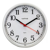 Relógio De Parede Redondo Nativo Branco