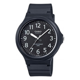 Relógio De Pulso Casio Mw-240-1e2v Corria De Resina Cor Preto Fondo Cinza Escuro