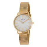 Relógio De Pulso Feminino Oslo Ofgsss9t0017 S1kx Cor Da Correia Dourado Cor Do Bisel Dourado Cor Do Fundo Branco