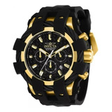 Relógio De Pulso Invicta 23861 Com Corria De Silicone Cor Preto