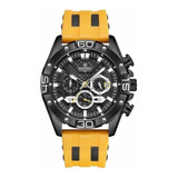 Relógio De Pulso Masculino Naviforce Quartzo Sport Amarelo