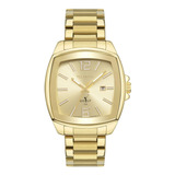 Relógio De Pulso Masculino Quadrado Technos Golf Dourado