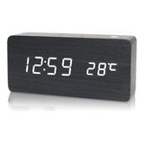 Relógio Decorativo De Mesa Madeira Retrô Rústico Led Digital