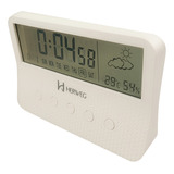 Relógio Despertador Herweg Digital Branco Mini