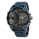 Relógio Diesel Dz7414 Mr Daddy 2.0 Azul 57 Mm Cor Do Fundo Preto
