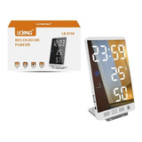 Rélogio Digital De Mesa Decorativo Hora/temperatura Le-2134