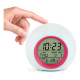 Relógio Digital De Mesa Despertador Temperatura C/ Luzes Led