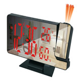 Relógio Digital De Mesa Led Projetor Alarme Temperatura Hora