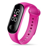 Relógio Digital Esporte Bracelete Led Rosa Pink Feminino