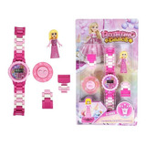 Relógio Digital Infantil Rosa+ Bonequinha Princesa