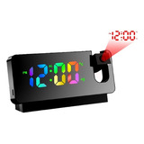 Relógio Digital Projetor 180° 12/24 Alarme Hora Temperatura