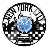 Relógio Disco De Vinil Lugares New York City - Vlu-024