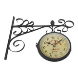 Relogio Dupla Face Estacao London Vintage Decorativo Retro