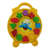 Relógio Educativo Brinquedo Bebê De Encaixar Peça Geométrica