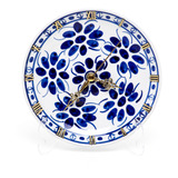 Relógio Em Porcelana Azul Colonial