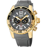 Relógio Everlast Pulseira Silicone E650 Masc Cinza+dourado
