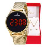 Relógio Feminino Champion Digital Dourado Pulseira