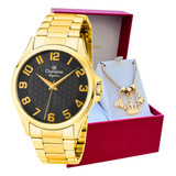 Relógio Feminino Dourado Original Champion Luxo