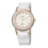 Relógio Feminino Everlast Branco E Pedras E457
