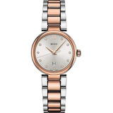 Relógio Feminino Mido Baroncelli Donna Quartz, Caixa Prateada, Cor Da Pulseira: Prata, Cor Do Bisel, Cor De Fundo: Pvd, Rosa, Ouro, Cor De Fundo, Prata