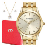 Relógio Feminino Mondaine Dourado Original 1 Ano De Garantia