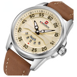 Relógio Impermeável Militar Naviforce Quartz Date Com Pulsei