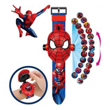 Relógio Infantil Digital Projeta 24 Imagens - Homem Aranha